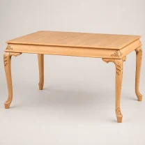 Evim Hizmet 140 Cm Natural Sabit Oymalı Bombeli Masa