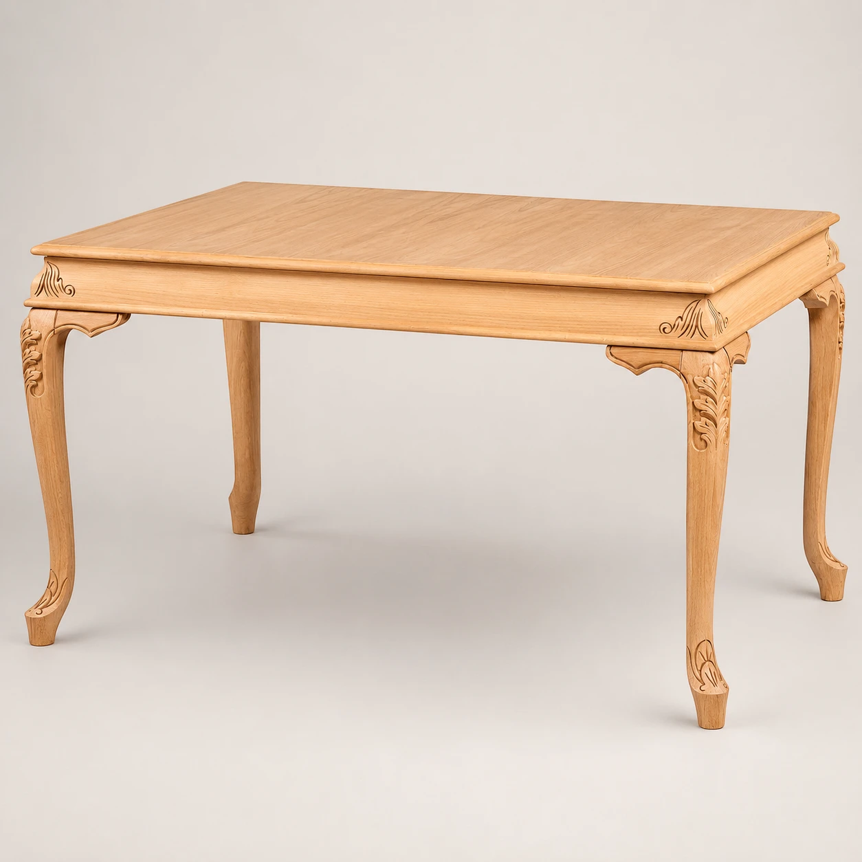 Evim Hizmet 140 Cm Natural Sabit Oymalı Bombeli Masa