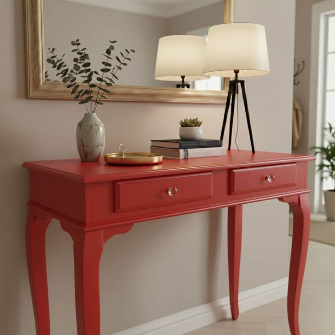 100 Cm Çekmeceli Kırmızı Dresuar - Görsel 4