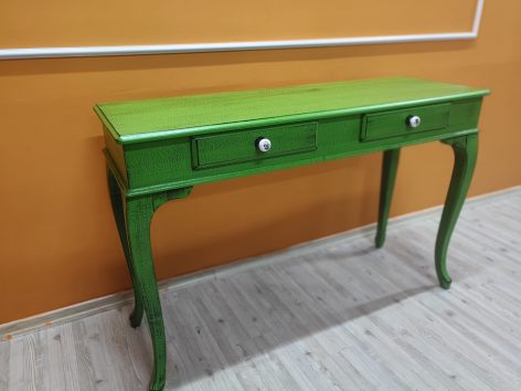 120 Cm Çekmeceli Yeşil Eskitme Dresuar & Makyaj Masası - Görsel 5
