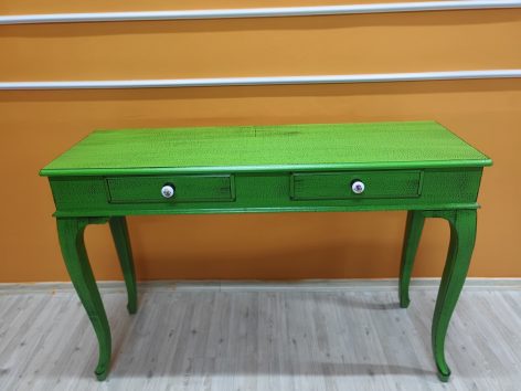 120 Cm Çekmeceli Yeşil Eskitme Dresuar & Makyaj Masası - Görsel 4