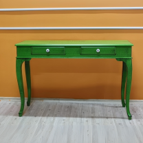 120 Cm Çekmeceli Yeşil Eskitme Dresuar & Makyaj Masası