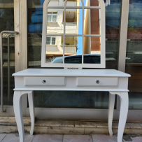 120 Cm Çekmeceli Beyaz Dresuar & Ayna Takımı