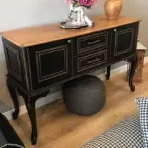 Evim Hizmet 130 Cm Siyah Eskitme Dolaplı Konsol