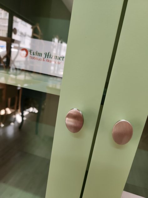 Evim Hizmet Camlı Kapaklı 3 Çekmeceli Pale Green Kitaplık - Görsel 6
