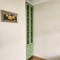 Evim Hizmet Camlı Kapaklı 3 Çekmeceli Pale Green Kitaplık