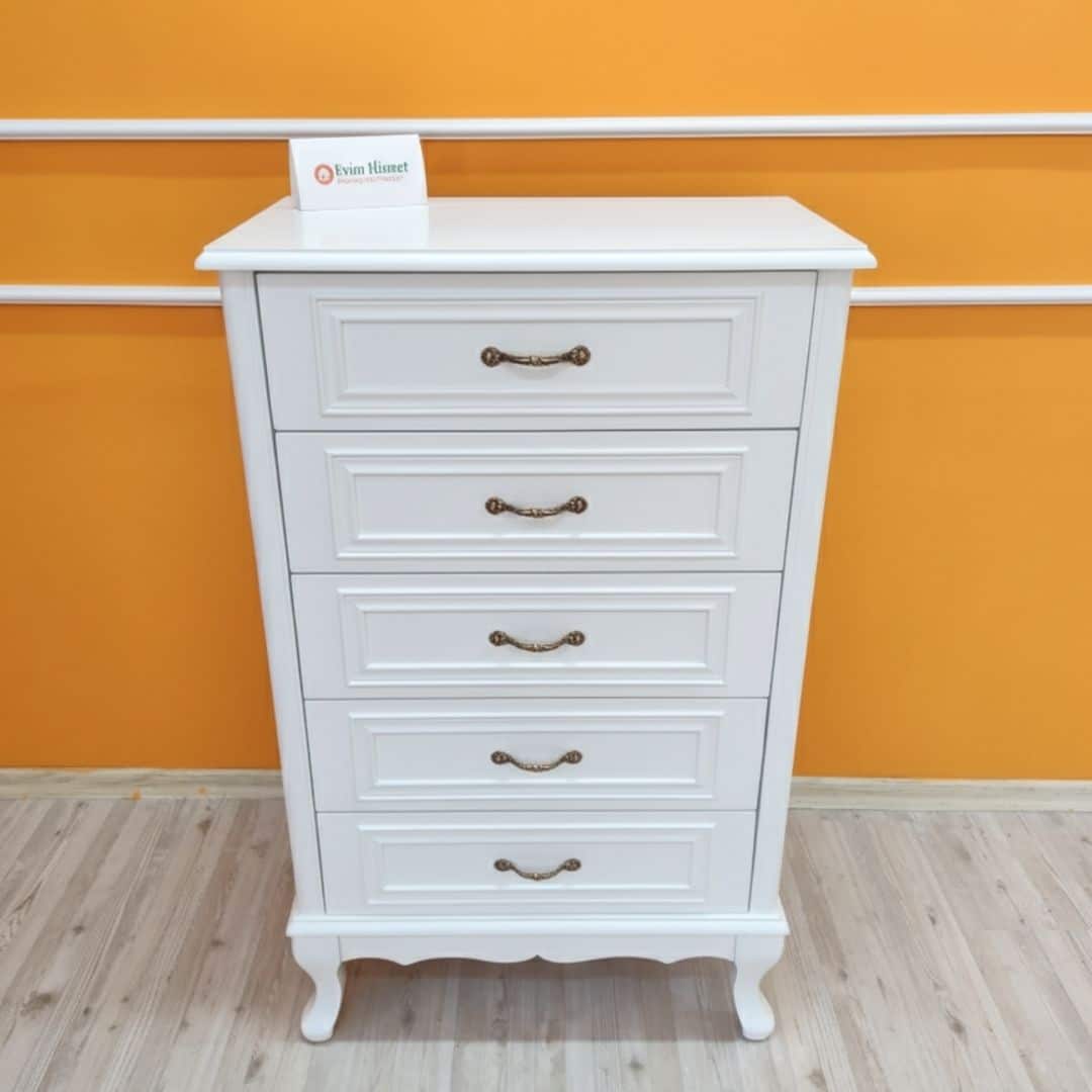 Evim Hizmet Lükens Beyaz 5 Çekmeceli Şifonyer - Görsel 2