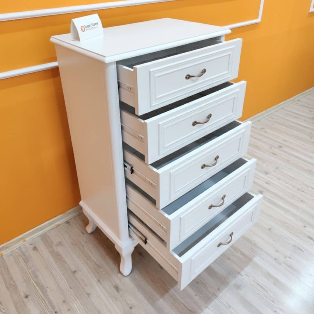 Evim Hizmet Lükens Beyaz 5 Çekmeceli Şifonyer - Görsel 5