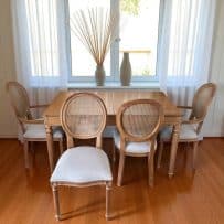 Evim Hizmet Açılır Mira Masa & Tornalı Hasırlı Sandalye Takımı