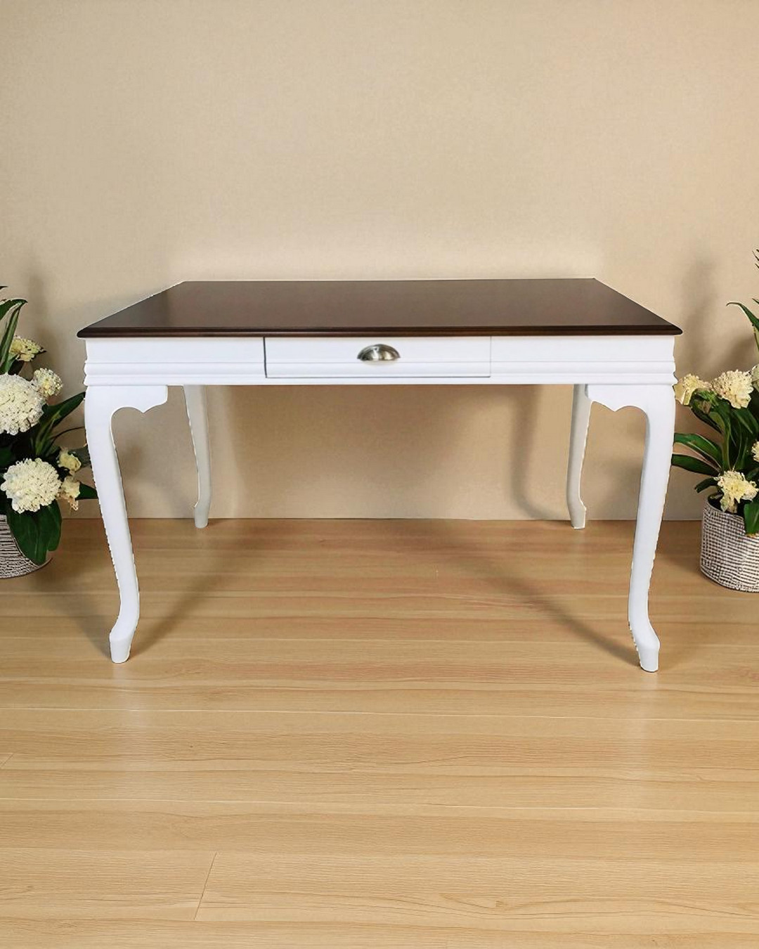 Evim Hizmet 110 Cm Lükens Ceviz Tablalı Beyaz Çalışma Masası - Görsel 2