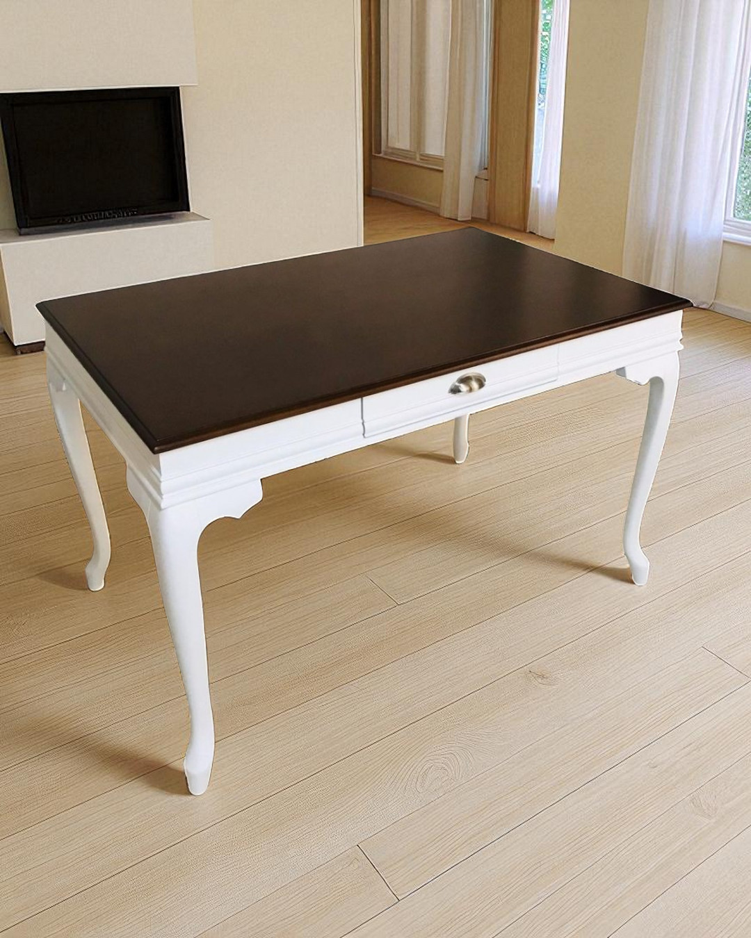 Evim Hizmet Lükens Ceviz Tablalı Beyaz Çalışma Masası - Görsel 2