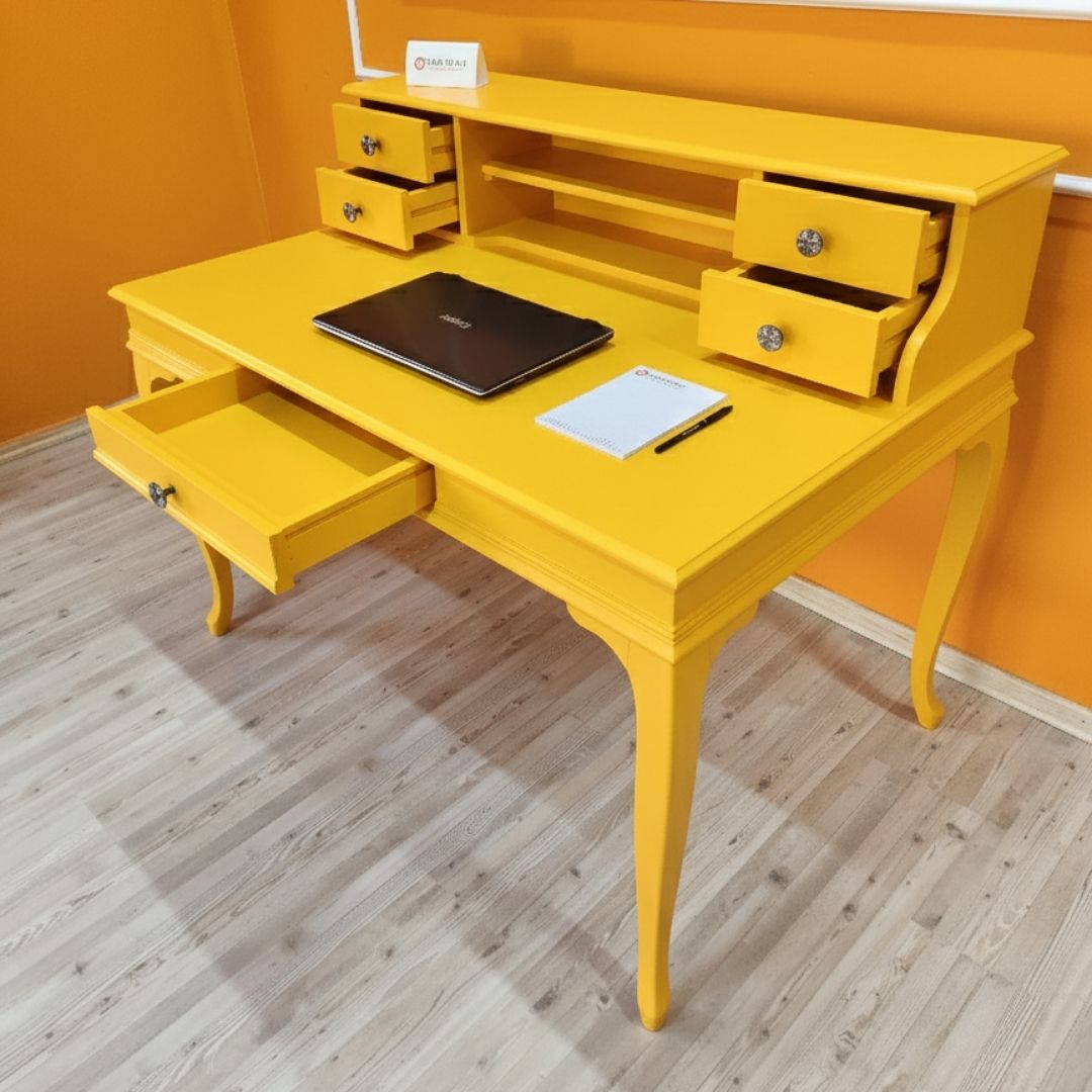 Evim Hizmet 120 Cm Signal Sarı Lükens Çalışma Masası - Görsel 9