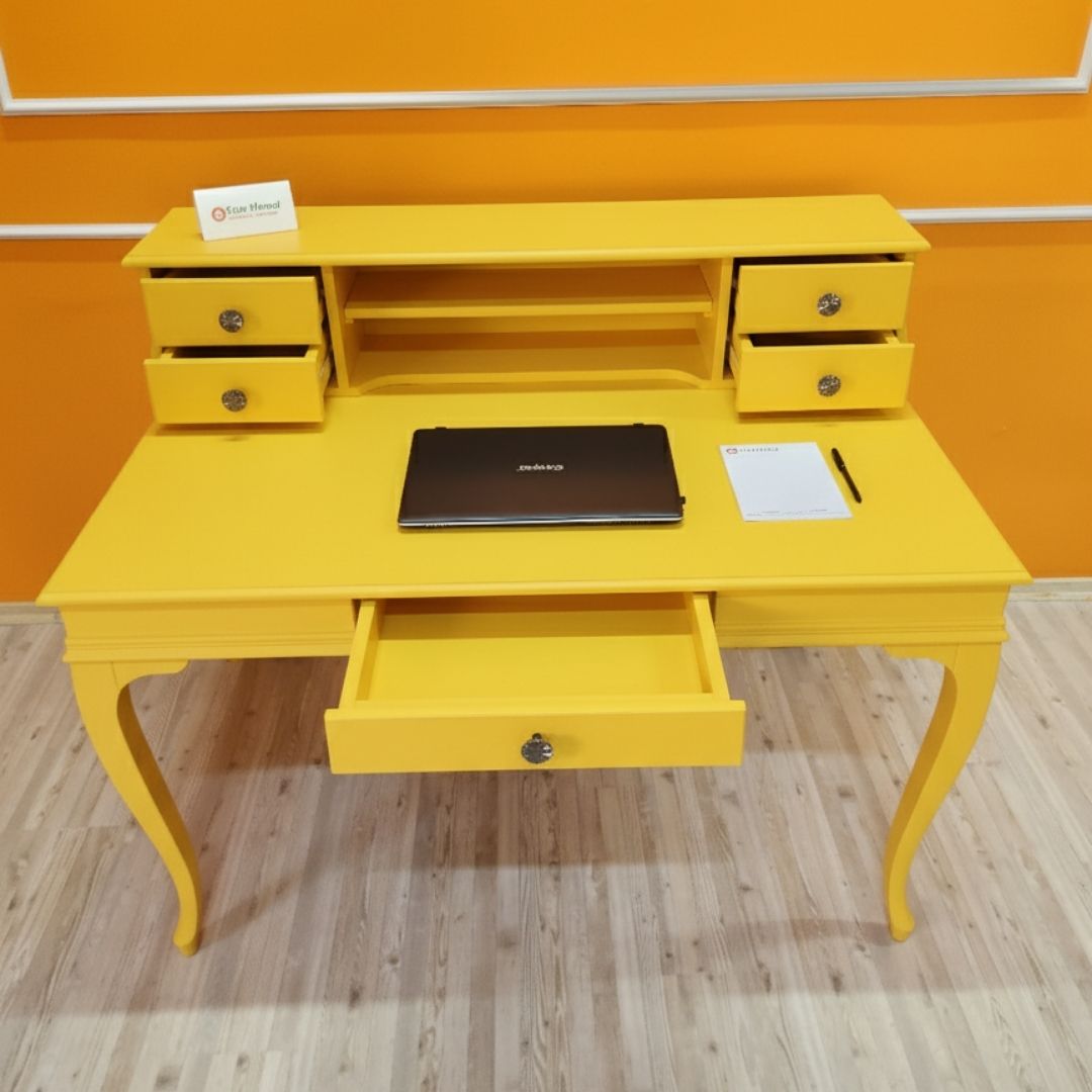 Evim Hizmet 120 Cm Signal Sarı Lükens Çalışma Masası - Görsel 10