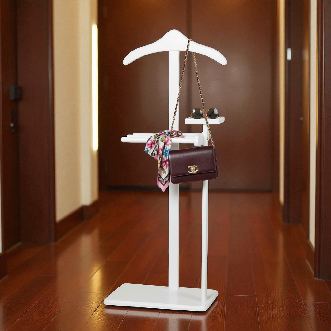 Evim Hizmet Masif Beyaz Şura Askılık - Görsel 2