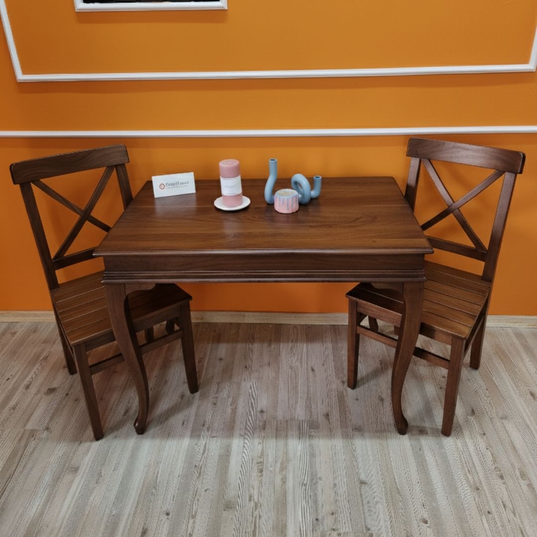 Evim Hizmet Ceviz Lükens 110 Cm Masa Sandalye Takımı - Görsel 3