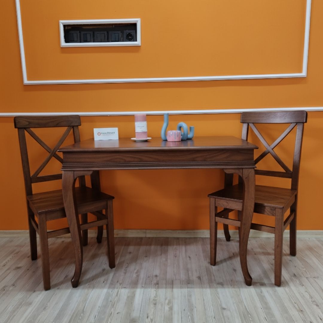 Evim Hizmet Ceviz Lükens 110 Cm Masa Sandalye Takımı - Görsel 2