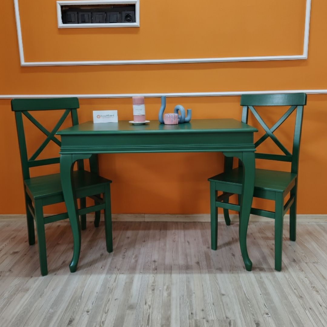 Evim Hizmet Kaktüs Yeşili Lükens Masa Takımı - Görsel 2