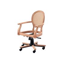 Evim Hizmet Masif Hasırlı Madalyon Döner Koltuk