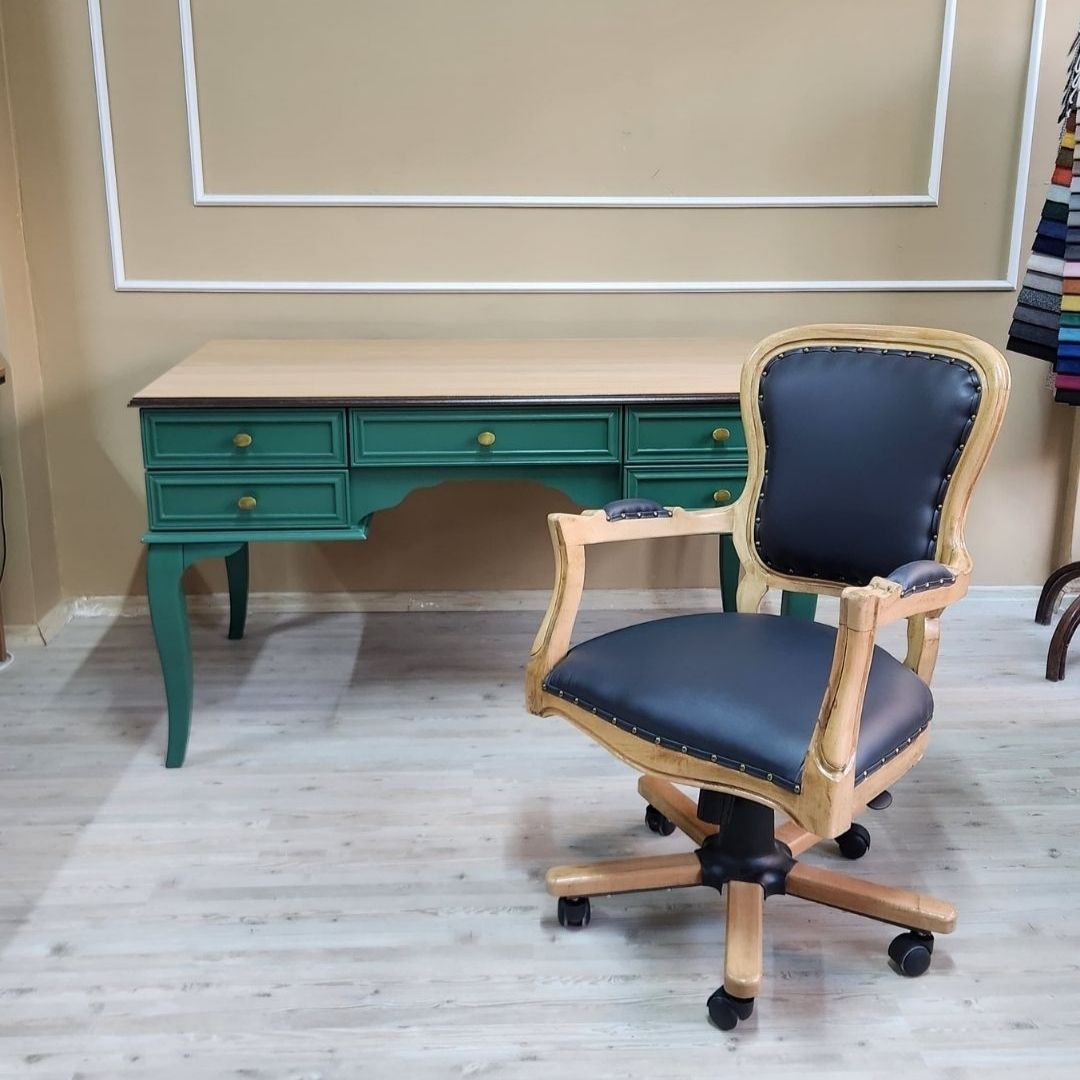 Evim Hizmet 140 Cm Natural Tablalı Kaktüs Yeşili Ofis Takımı - Görsel 8