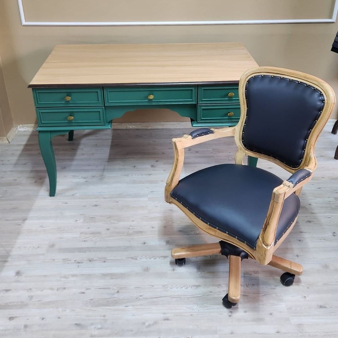Evim Hizmet 140 Cm Natural Tablalı Kaktüs Yeşili Ofis Takımı - Görsel 7