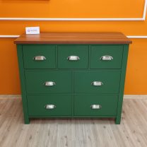 Evim Hizmet Masif 7 Çekmeceli Kaktüs Yeşili Şifonyer