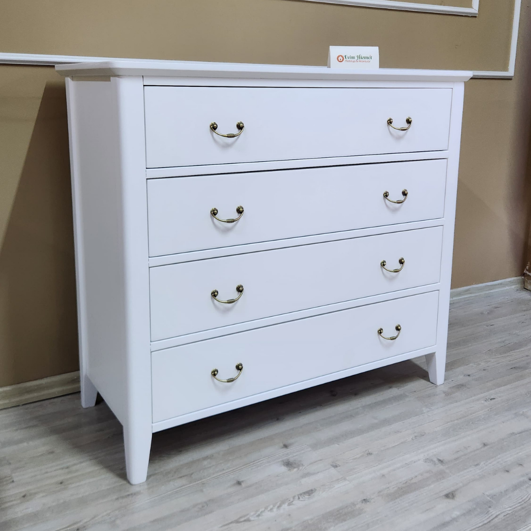 Evim Hizmet Nova 4 Çekmeceli Beyaz Şifonyer