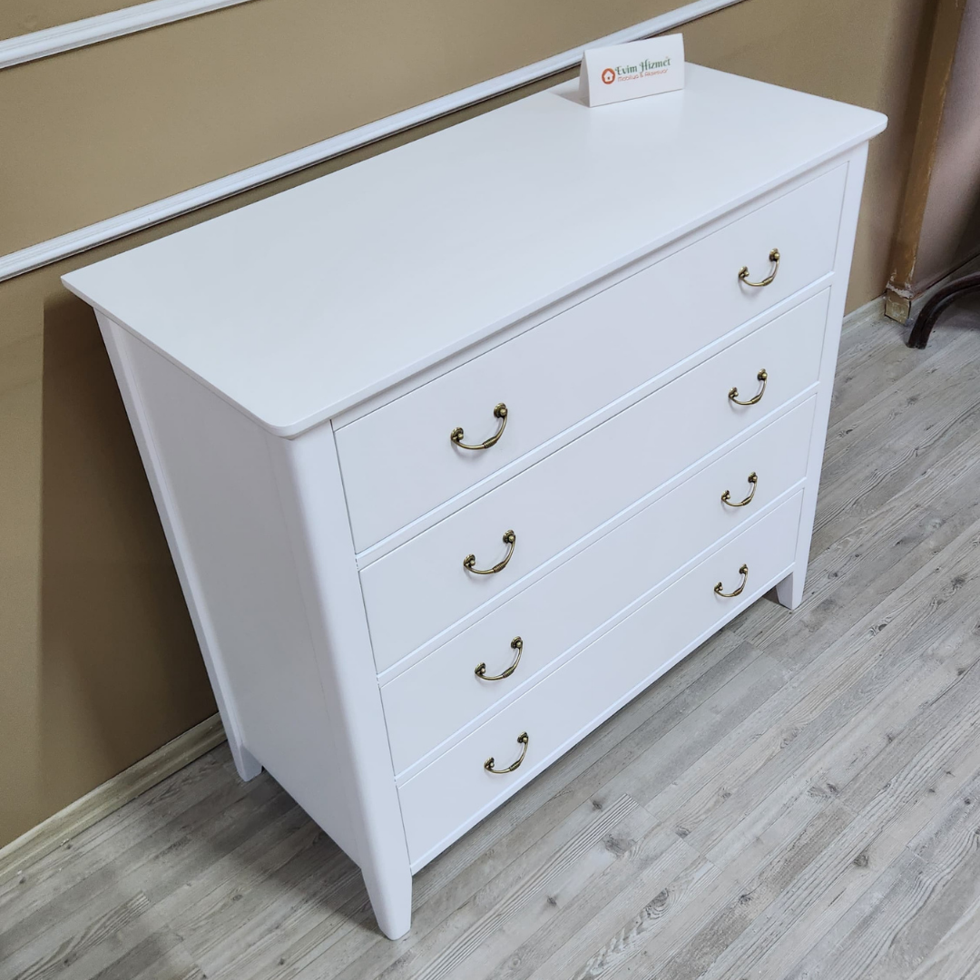 Evim Hizmet Nova 4 Çekmeceli Beyaz Şifonyer - Görsel 6