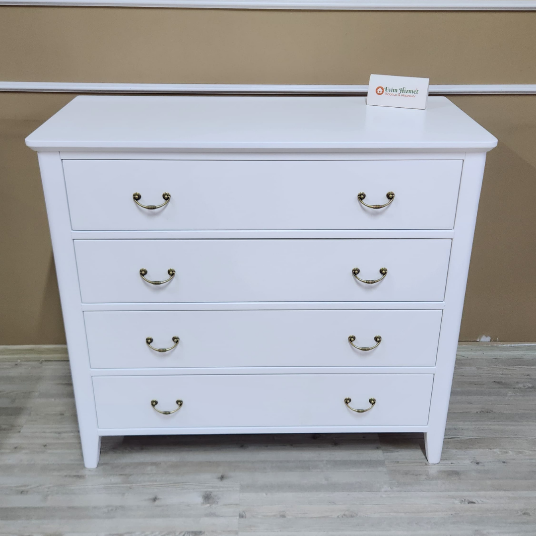 Evim Hizmet Nova 4 Çekmeceli Beyaz Şifonyer - Görsel 5