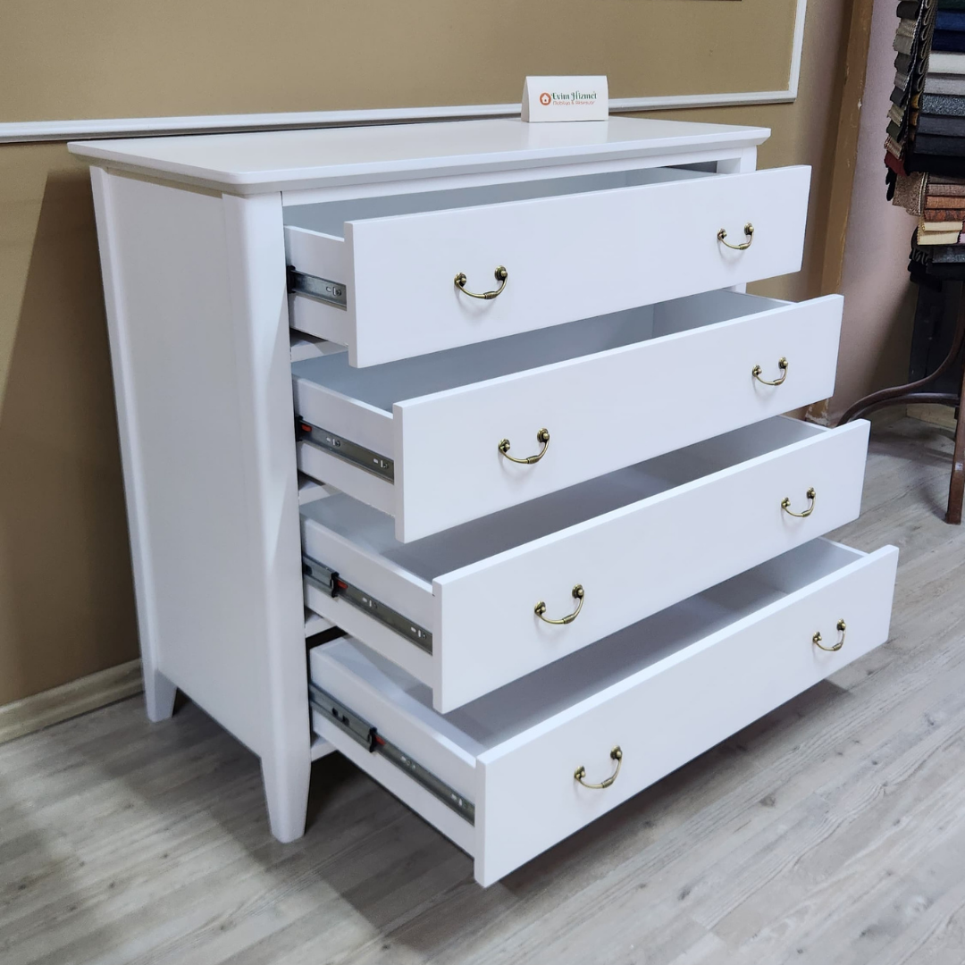 Evim Hizmet Nova 4 Çekmeceli Beyaz Şifonyer - Görsel 9