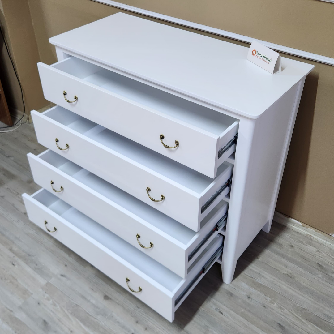 Evim Hizmet Nova 4 Çekmeceli Beyaz Şifonyer - Görsel 8