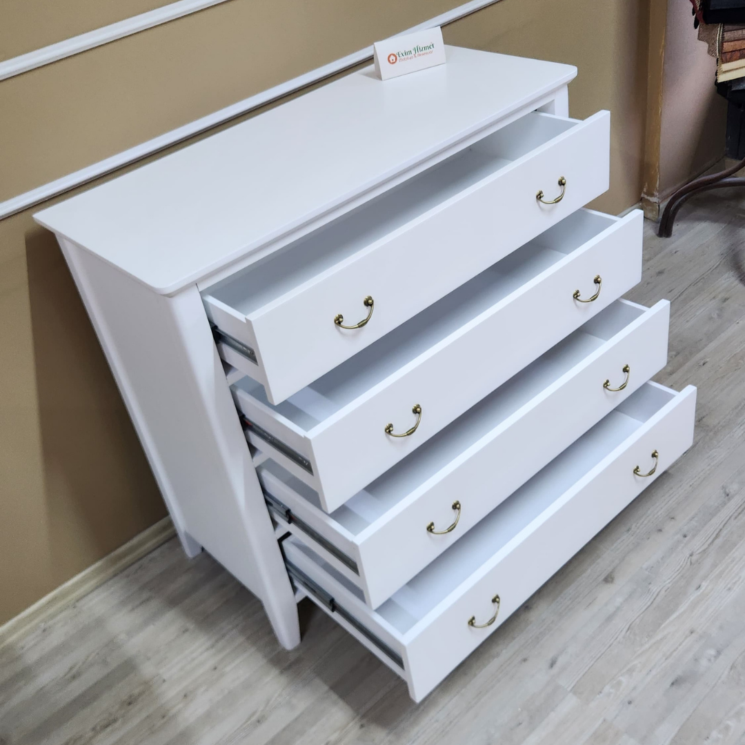 Evim Hizmet Nova 4 Çekmeceli Beyaz Şifonyer - Görsel 7