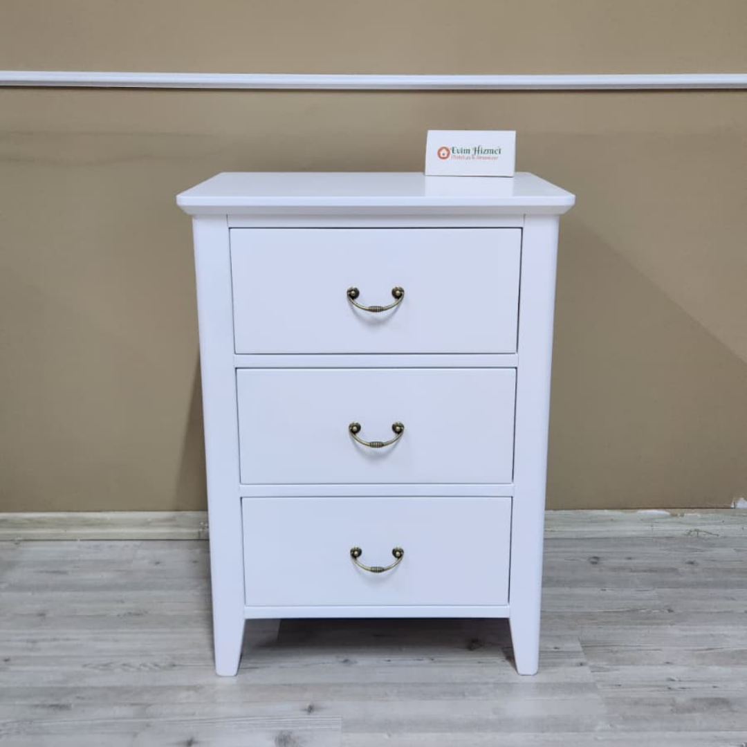 Evim Hizmet Nova 3 Çekmeceli Beyaz Komodin - Görsel 3