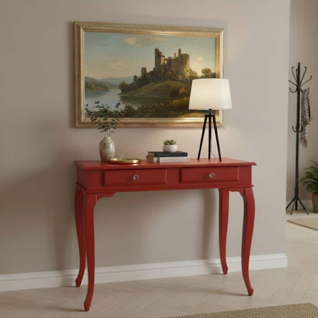 120 Cm Çekmeceli Kırmızı Dresuar - Görsel 2