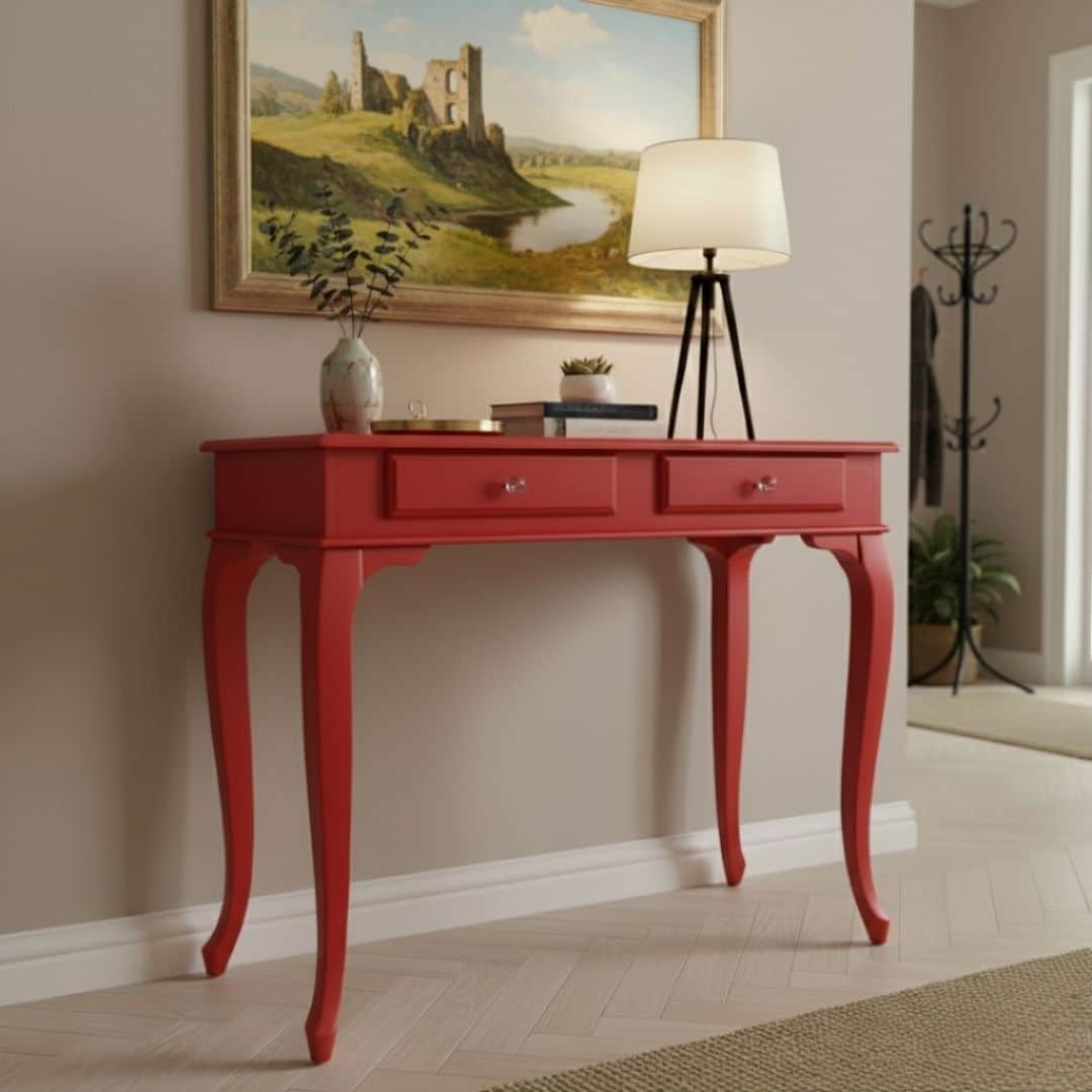 120 Cm Çekmeceli Kırmızı Dresuar