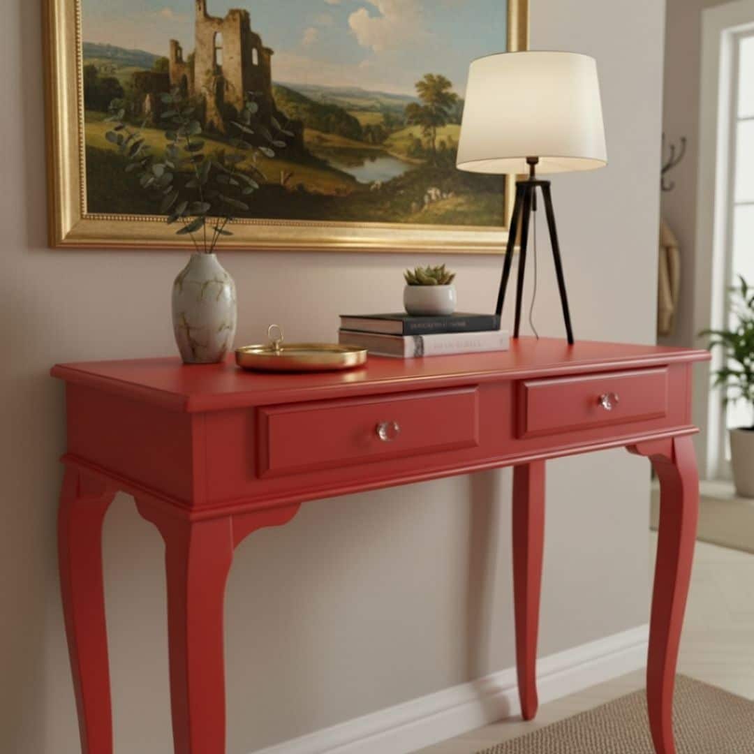 120 Cm Çekmeceli Kırmızı Dresuar - Görsel 4