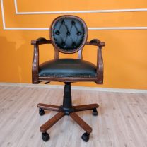 Evim Hizmet Masif Ceviz Madalyon Döner Koltuk