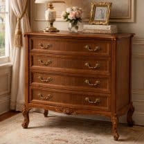 Evim Hizmet Ceviz Oymalı Kristal Şifonyer