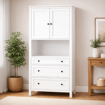 Evim Hizmet Modern Beyaz Kapaklı Gümüşlük Vitrin