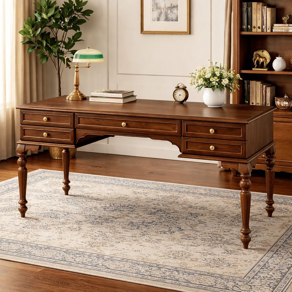 Evim Hizmet 160 Cm Ceviz Tornalı Çizgi Çalışma Masası