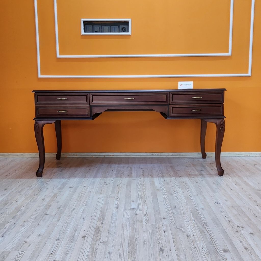 Evim Hizmet Ceviz 170 Cm Lükens Çıtalı Oymalı Çizgi Çalışma Masası - Görsel 9