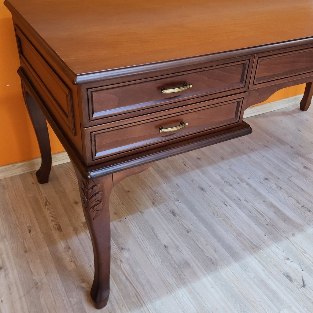 Evim Hizmet Ceviz 170 Cm Lükens Çıtalı Oymalı Çizgi Çalışma Masası - Görsel 6