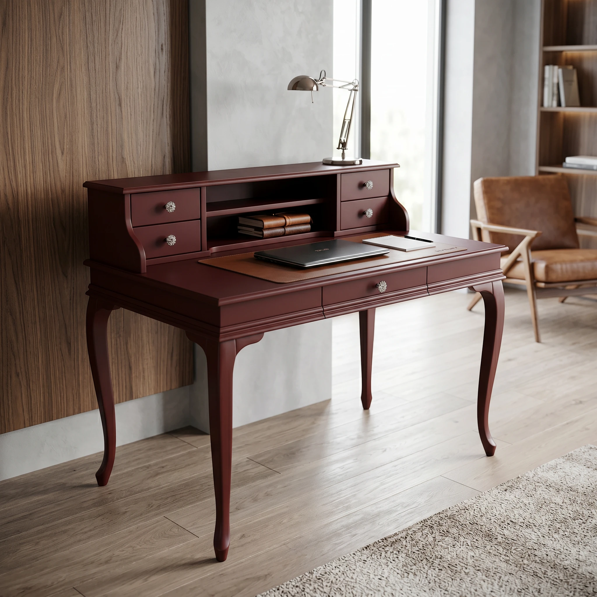 Evim Hizmet 110 Cm Bordo Lükens Çalışma Masası - Görsel 6