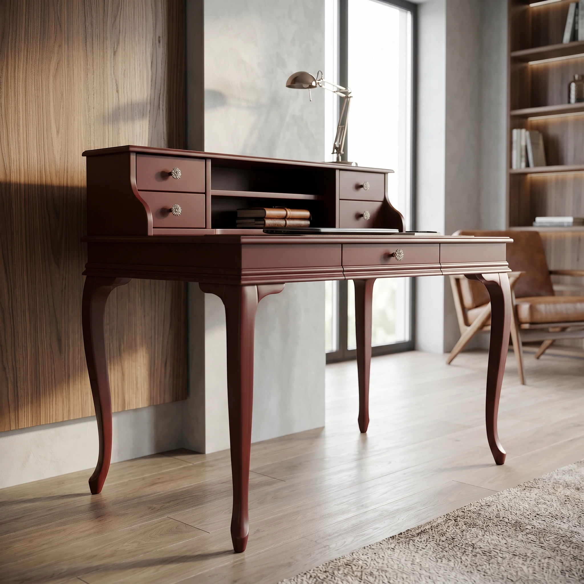 Evim Hizmet 110 Cm Bordo Lükens Çalışma Masası - Görsel 5