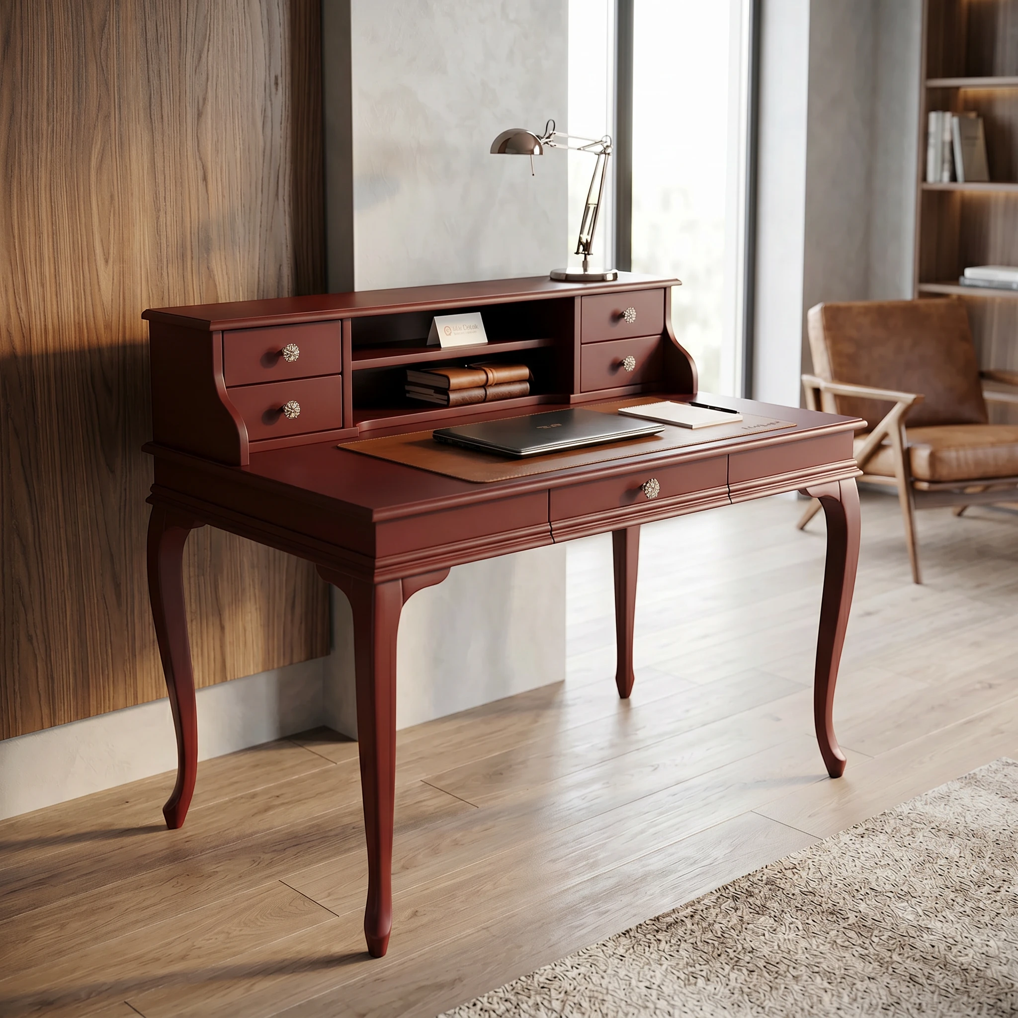 Evim Hizmet 110 Cm Bordo Lükens Çalışma Masası - Görsel 4