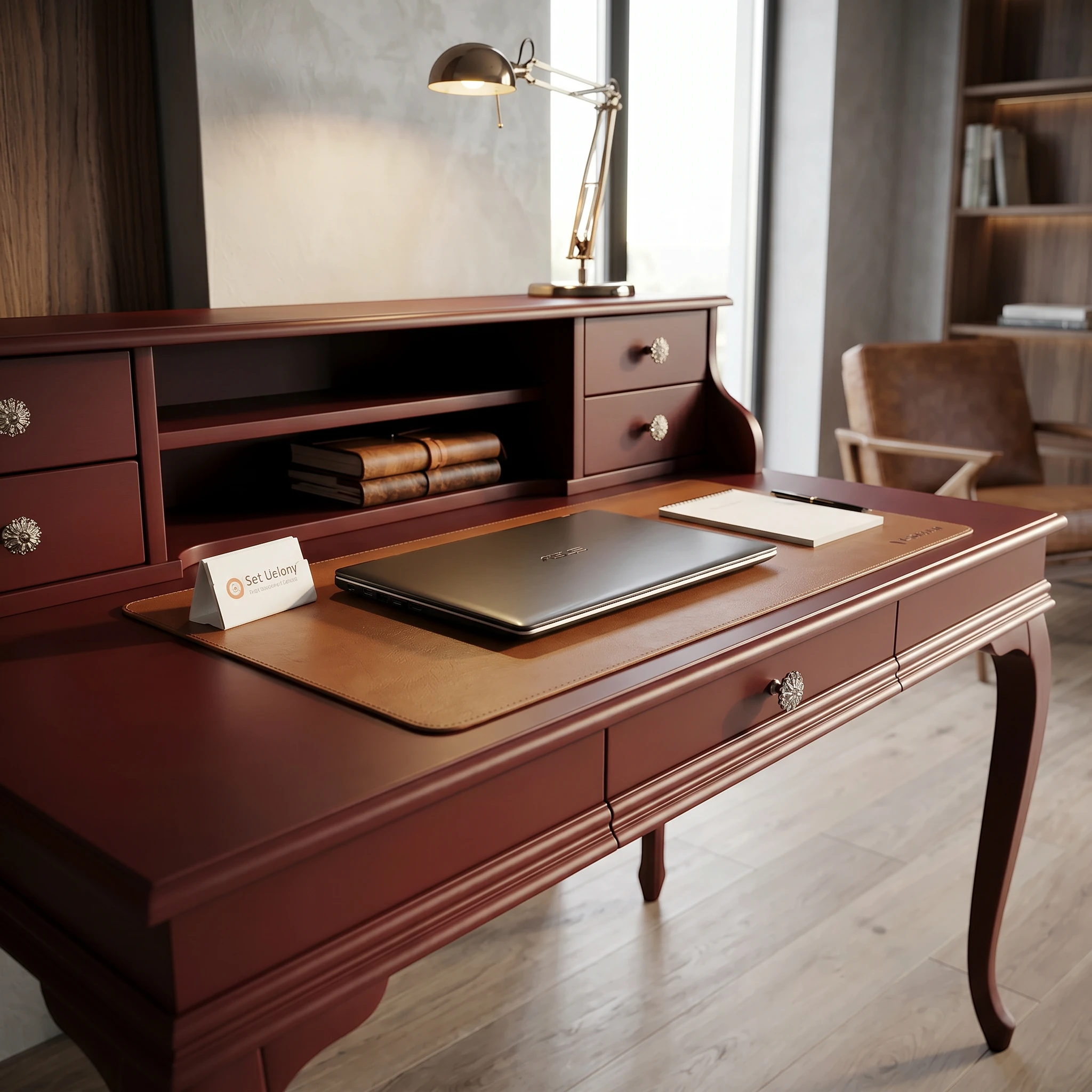 Evim Hizmet 110 Cm Bordo Lükens Çalışma Masası - Görsel 7