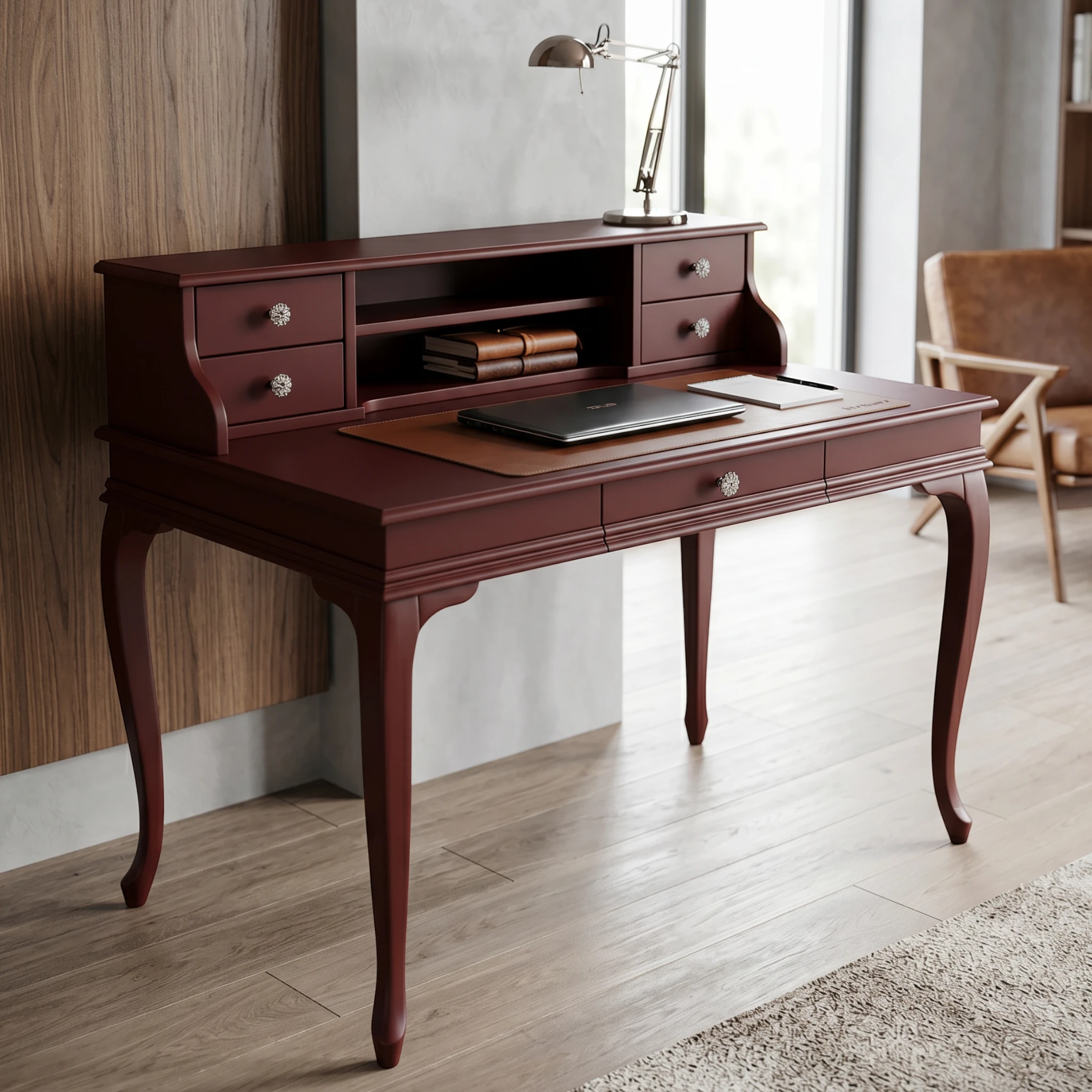 Evim Hizmet 110 Cm Bordo Lükens Çalışma Masası - Görsel 2